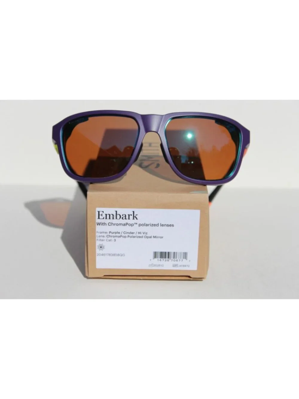SMITH OPTICS Embark Glacier Sunglasses Purple Cinder Hi Viz/ChromaPop Opal $237 - Picture 9 of 10